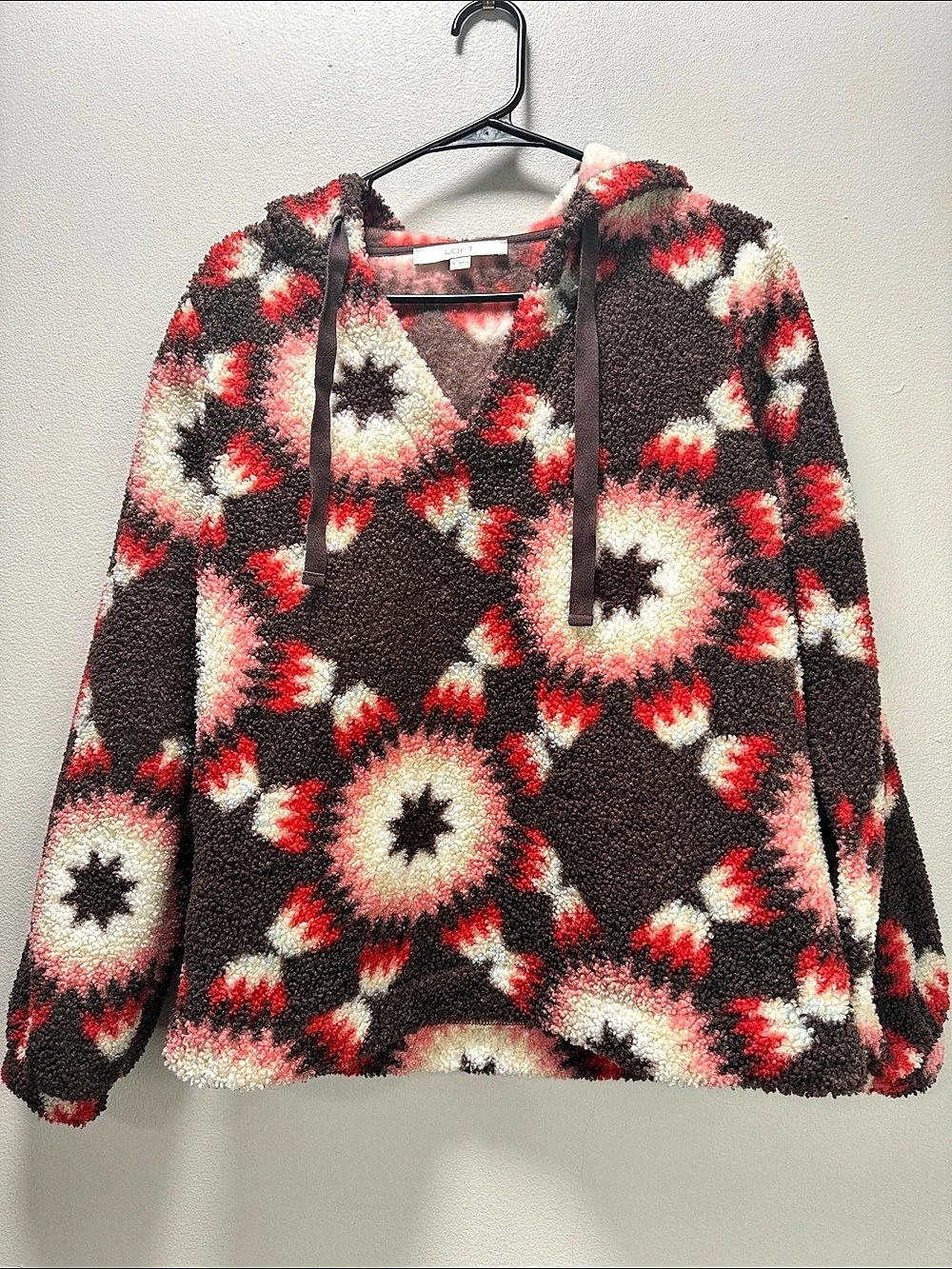Hooded Pullover Fleece / LOFT / Autumn Palette / Sunburst Design